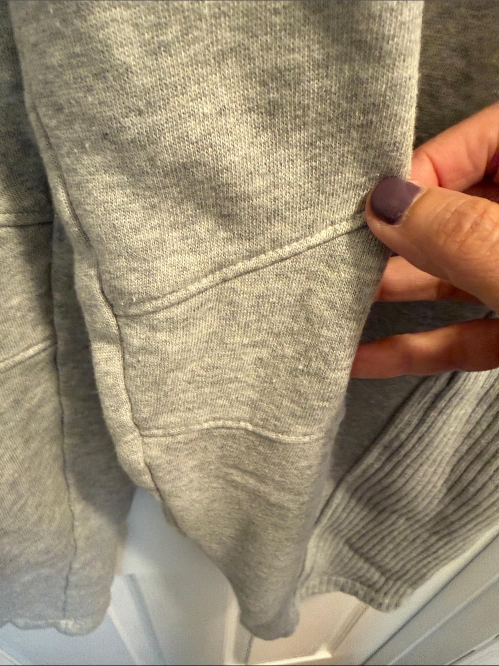 aerie Gray Wide-Leg Ribbed Sweatpants - Picture 5 of 7
